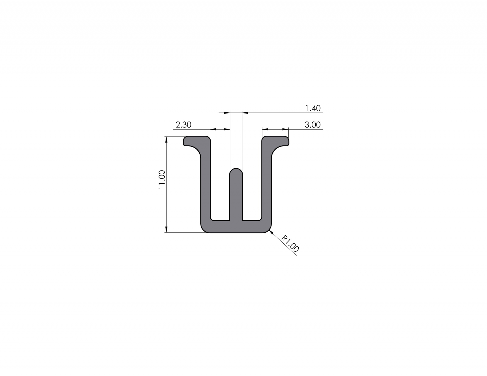 Wellenklemmprofil Nut 8 D6 I-Typ